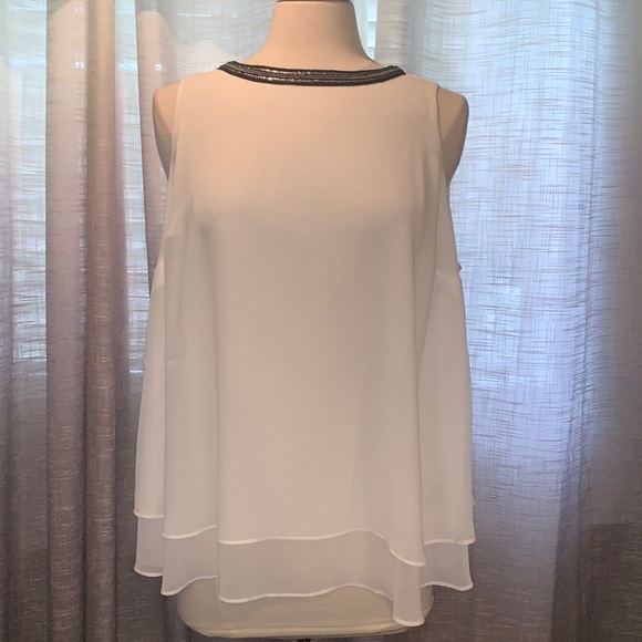 torrid Tops - Torrid double layer chiffon blouse with beading